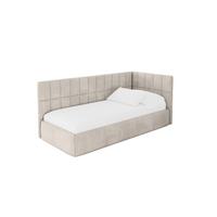 EINZELLBETT Jugendbett mit Bettkasten, Links - TULY 100x200 Beige - Ecru, Holzwerkstoff/Textil (100/200cm) - ALTDECOR