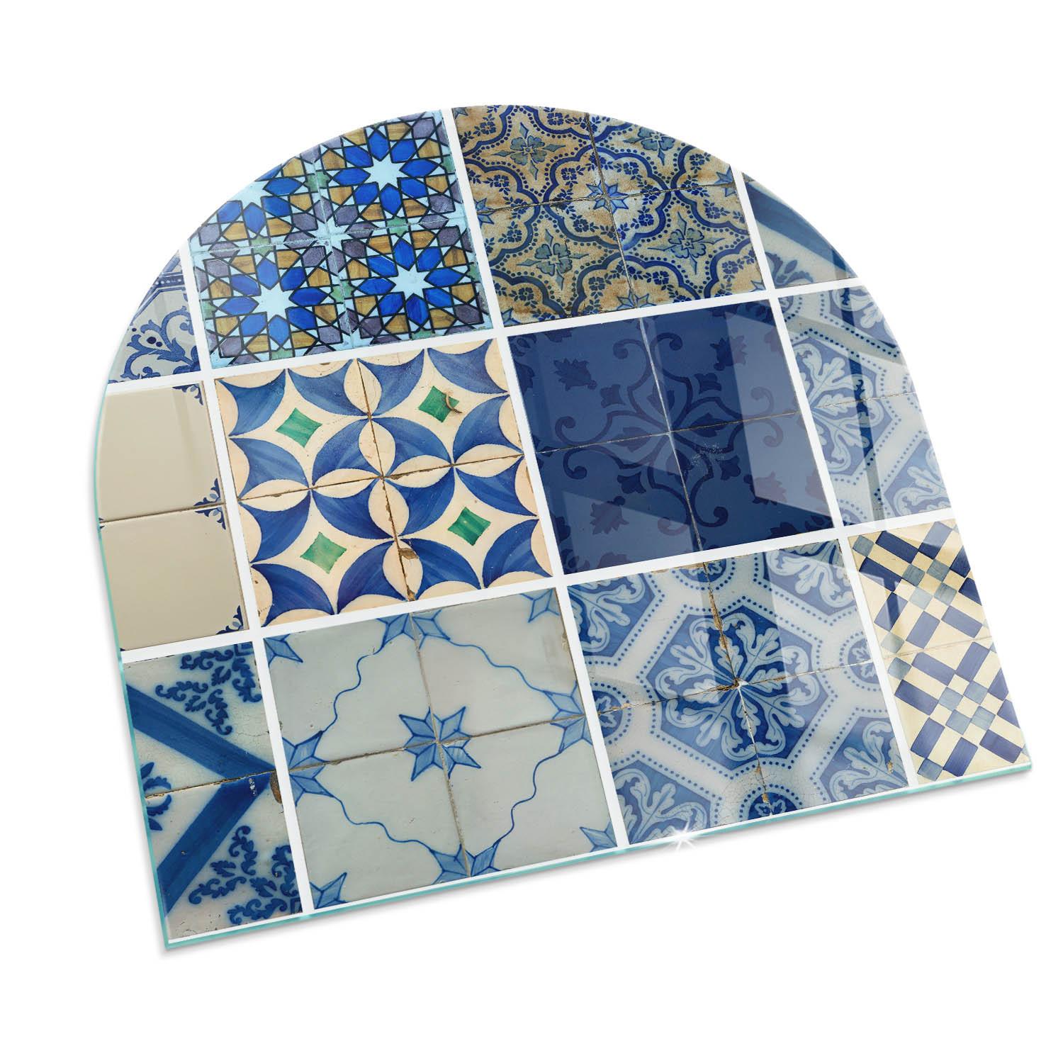 GLASPLATTE für Kamin 100x100 cm - Blau, Glas (100/100/0.4cm) - TULUP