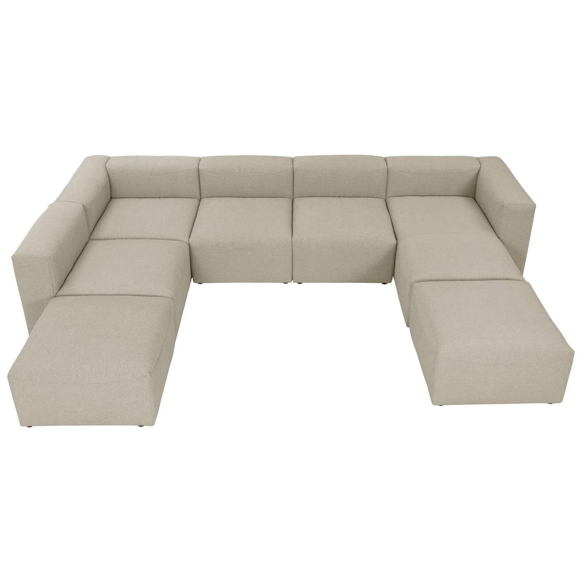 WOHNLANDSCHAFT 1 Kattrina Flachgewebe creme - Creme, Kunststoff (350/73/250cm) - 58aufmkessel