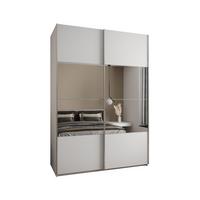 SCHWEBETÜRENSCHRANK 245,5/170/64 2-türig - Silberfarben/Weiß, Holz/Metall (170/245/64cm) - Abiks Möbel