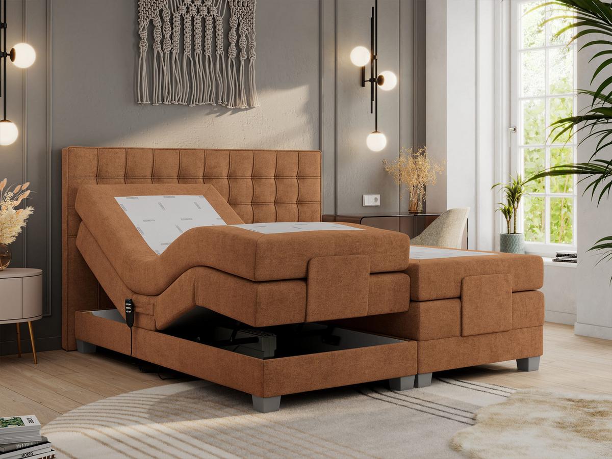 BOXBETT ELEKTRO 140/200 Orange Struktur - H4 - Orange, Holz/Textil (140/200cm) - MKS