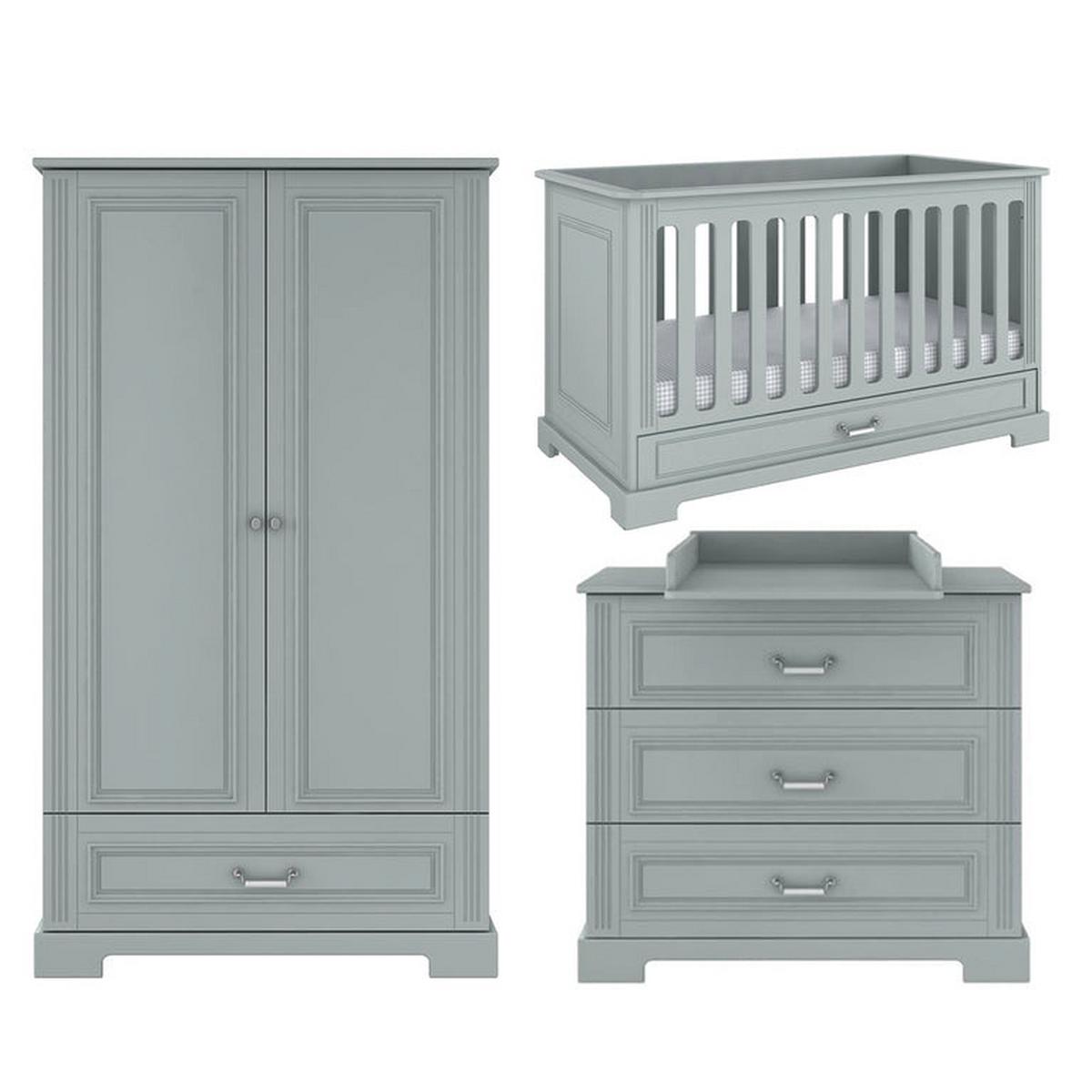 BABYZIMMER 3-teilig Grau - Grau, Holzwerkstoff (152/92/83cm) - Petits-meubles