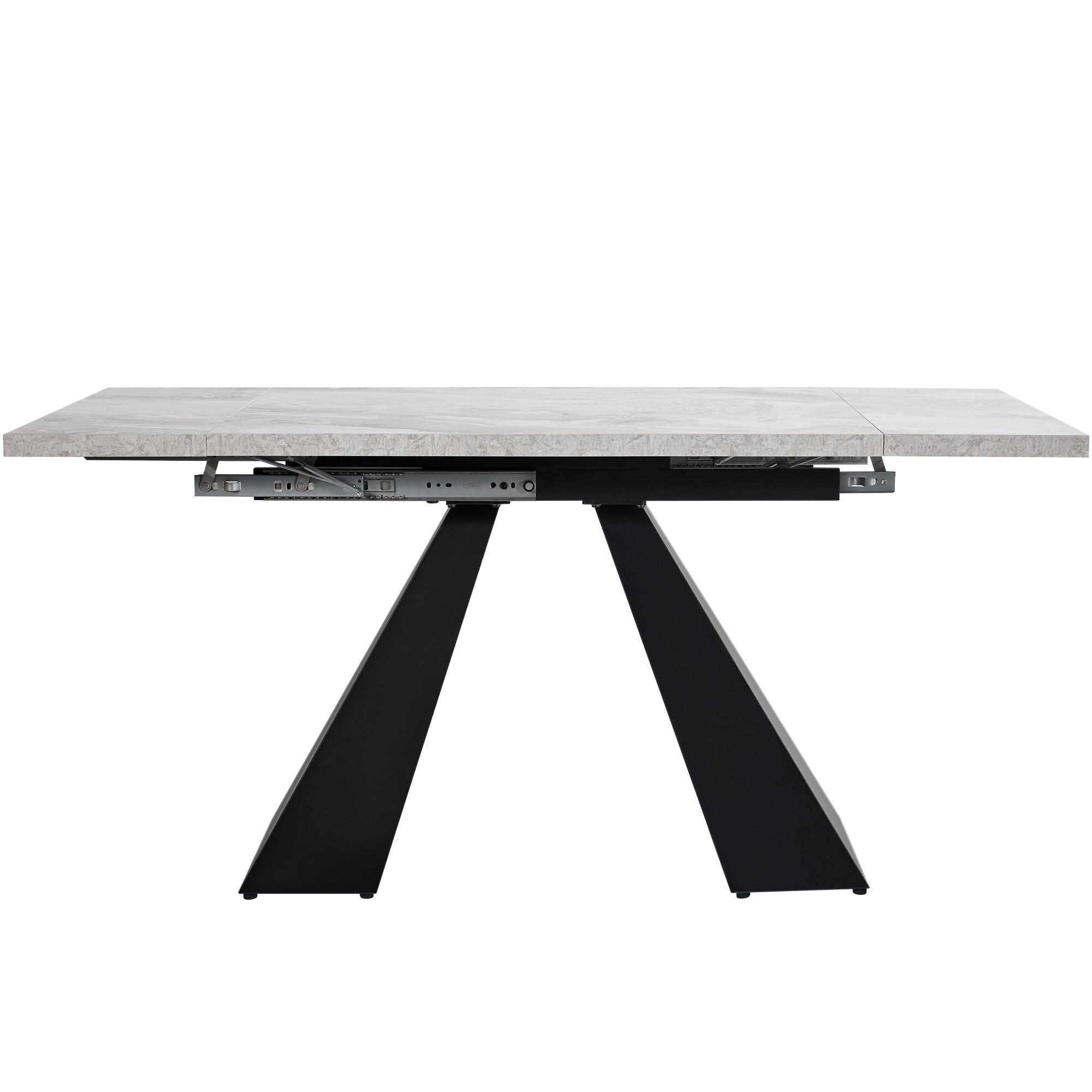 ESSTISCH ausziehbar 99–159 cm in Grau Marmor-Optik - Weiß, Holzwerkstoff (74/99/77cm) - Urban Meuble