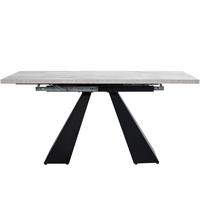 ESSTISCH ausziehbar 99–159 cm in Grau Marmor-Optik - Weiß, Holzwerkstoff (74/99/77cm) - Urban Meuble