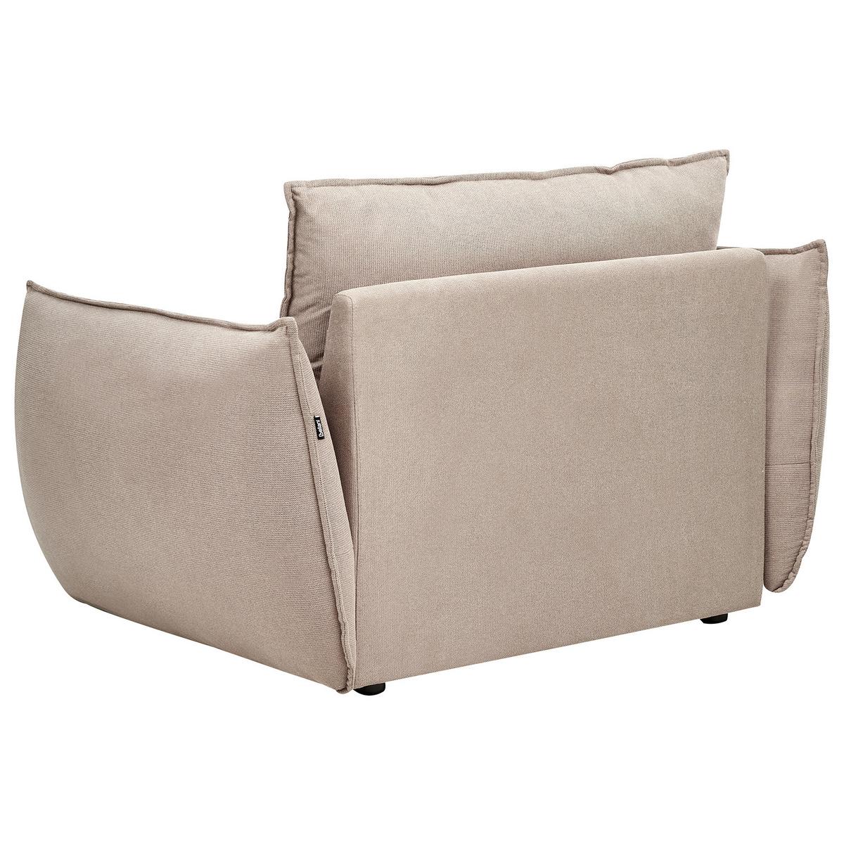 SESSEL Stoff Taupe Kunes - Taupe, Textil (124/78/94cm) - Beliani