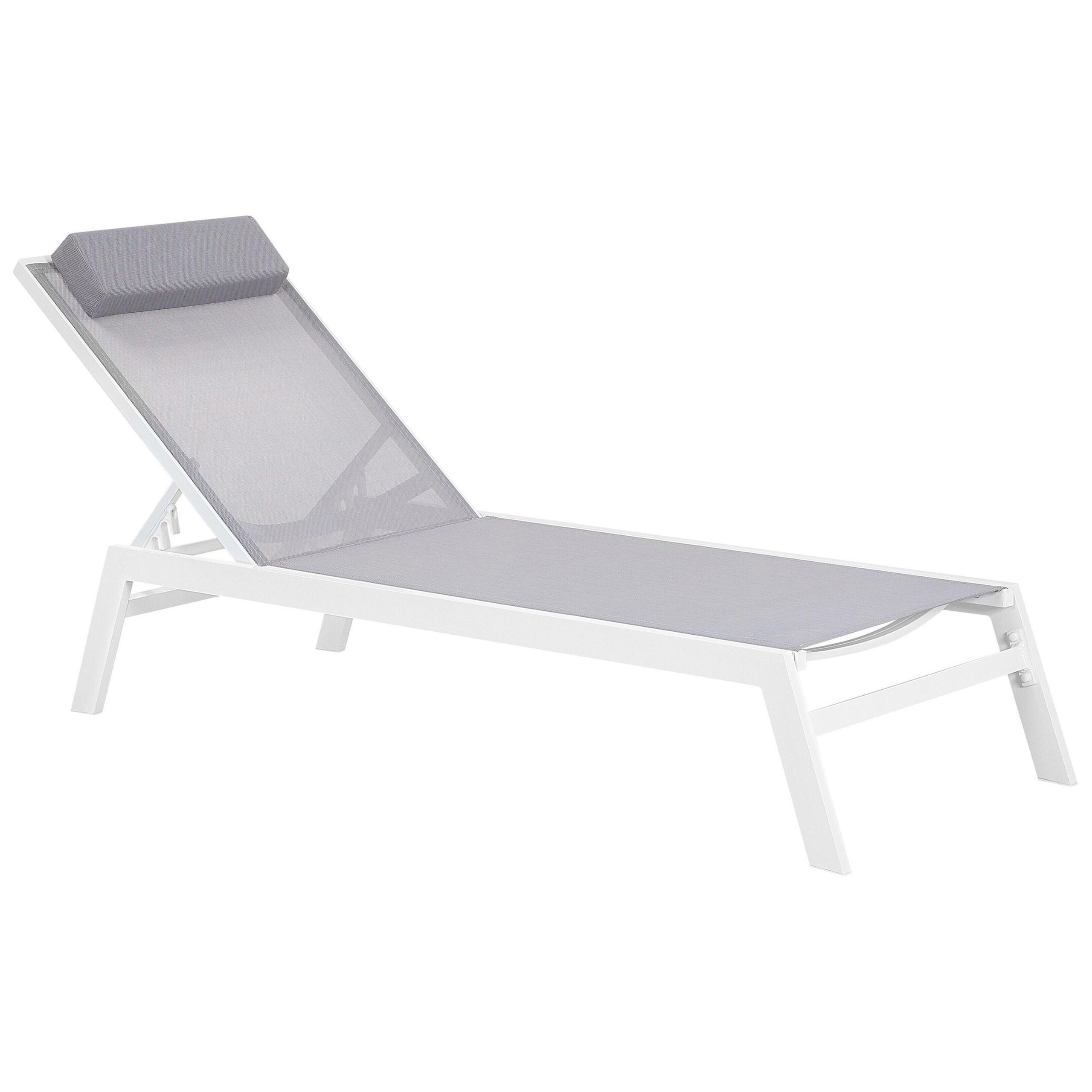 GARTENLIEGE grau Catania - Grau, Metall (66/103/155cm) - Beliani