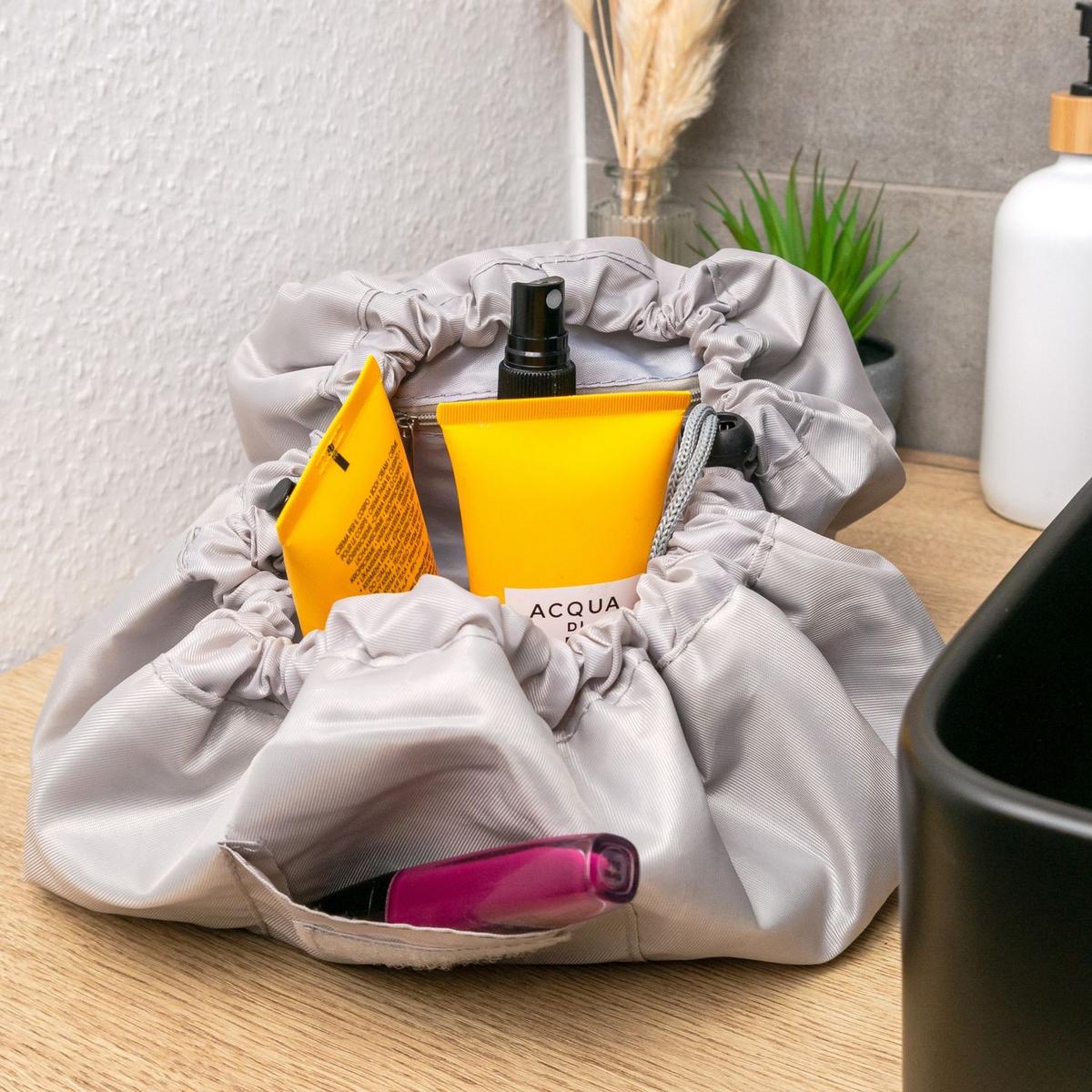 KOSMETIKTASCHE mit Reißverschlussfächern - Grau, Kunststoff (54/1/62cm) - Intirilife