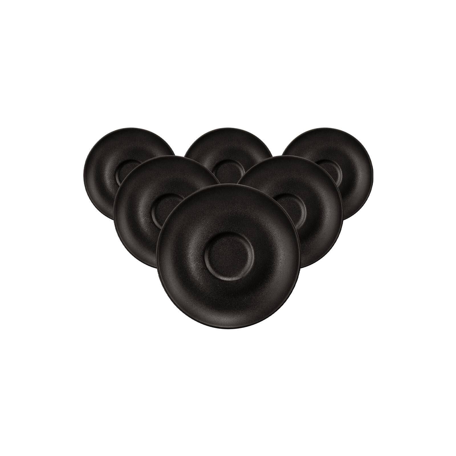 ESPRESSOUNTERTASSEN Liberty Velvet Black schwarz ø 11,9 cm 6er Set - Schwarz, Keramik (11.9cm) - Seltmann Weiden