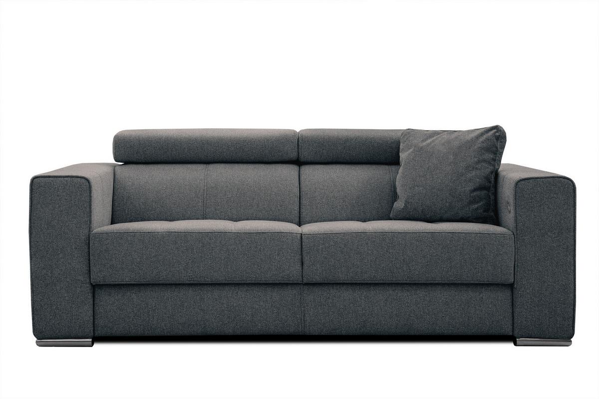 SOFA QUARTZ 3-Sitzer mit Ausziehsitz, dunkelgrau - Dunkelgrau, Holzwerkstoff/Textil (202/80/102cm) - Wozimo