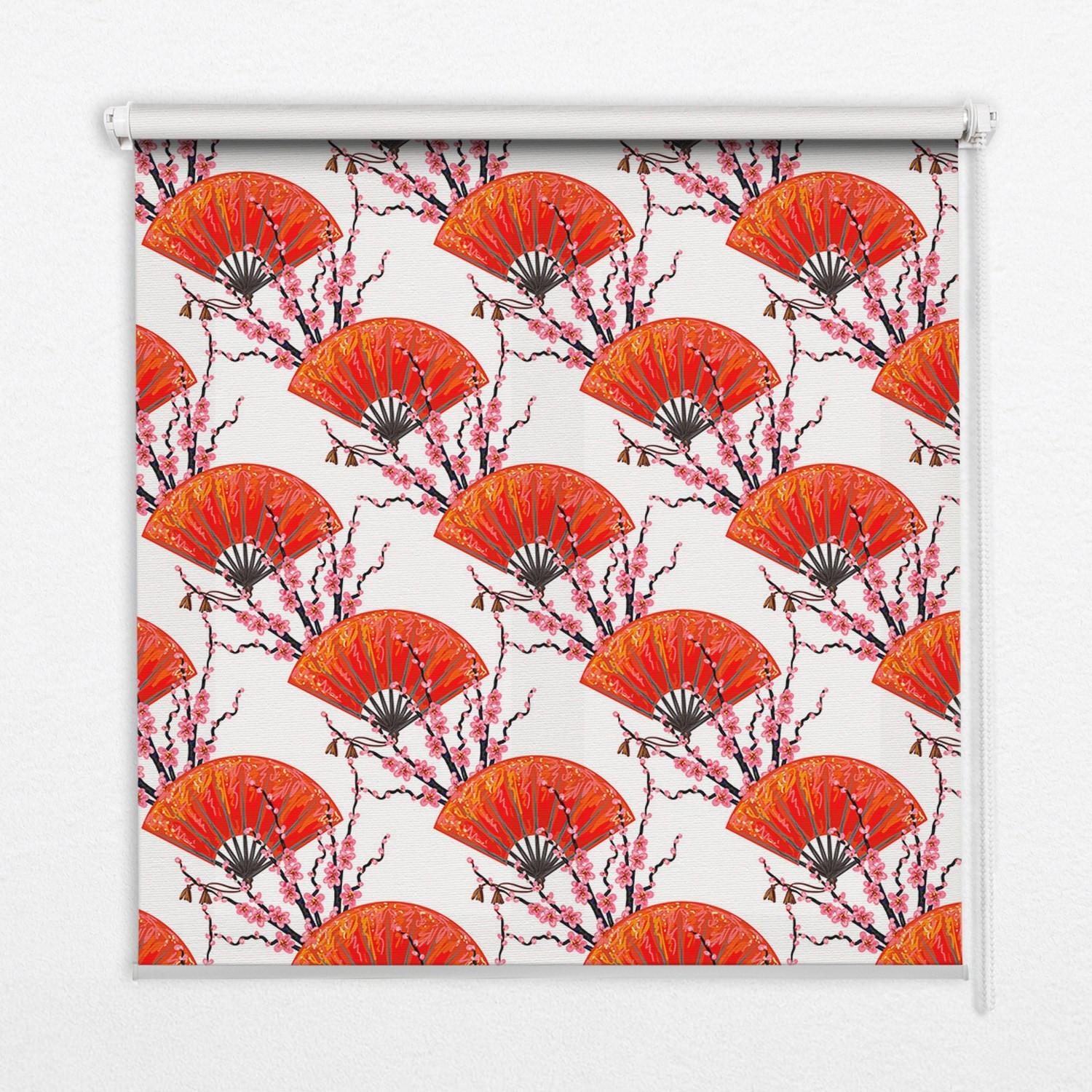 INNENROLLO - Fensterrollo - Rollo - 100x100 cm - Roter Fächer - Rot, Kunststoff (100/100/0.5cm) - TULUP