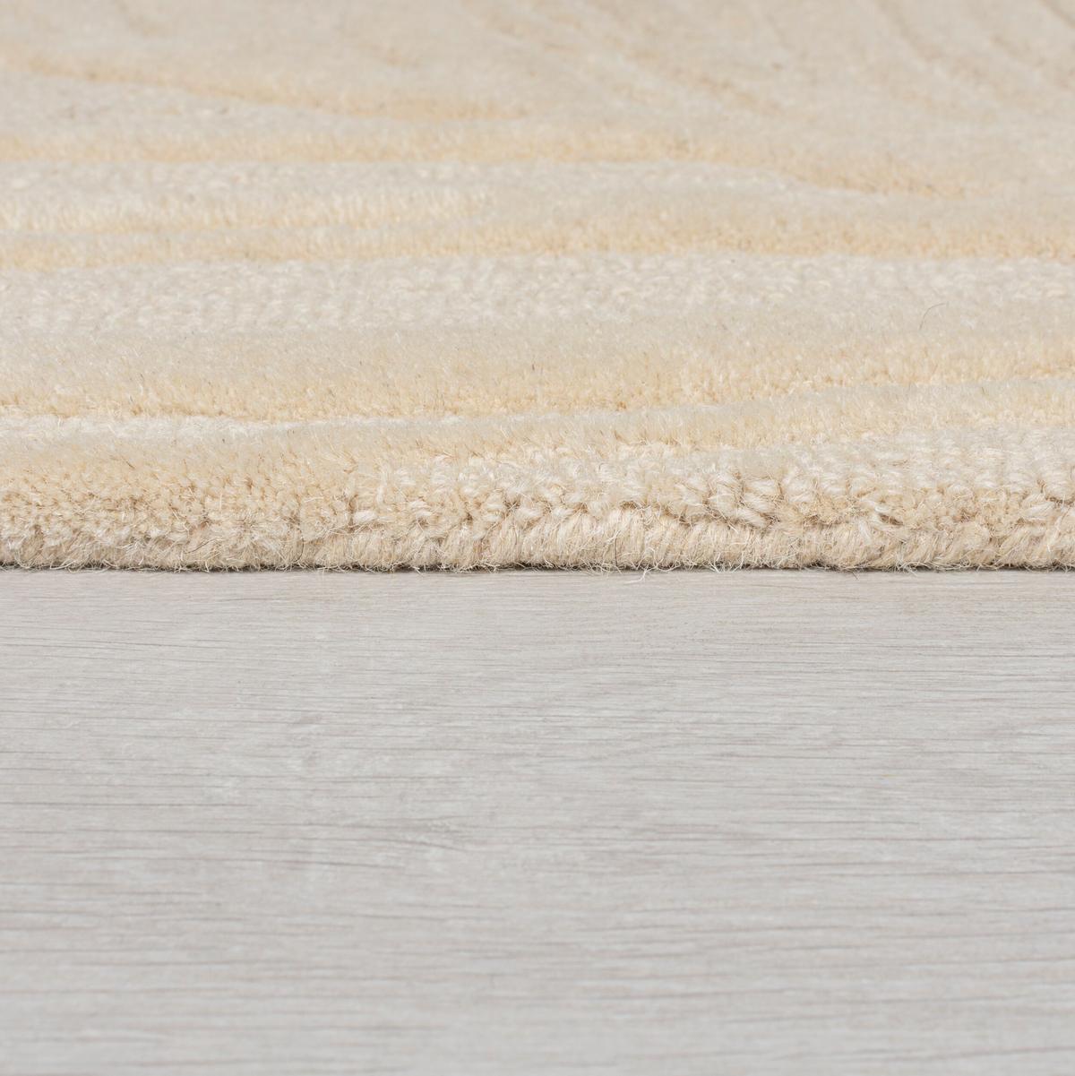 WOLLTEPPICH LEVEN, floral, Beige, Ø 160 cm - Beige, Textil (160/160cm) - KADIMA DESIGN