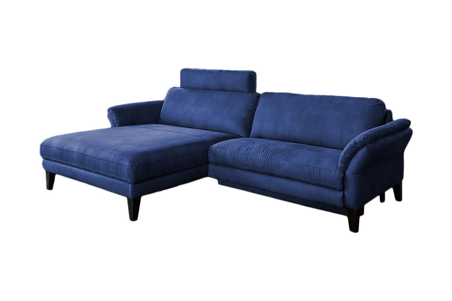 ECKSOFA MALTA Blau Webstoff - Blau/Schwarz, Buchenholz/Textil (302/175cm) - KAWOLA