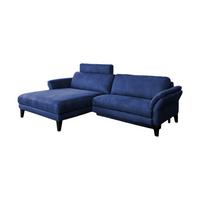ECKSOFA MALTA Blau Webstoff - Blau/Schwarz, Buchenholz/Textil (302/175cm) - KAWOLA