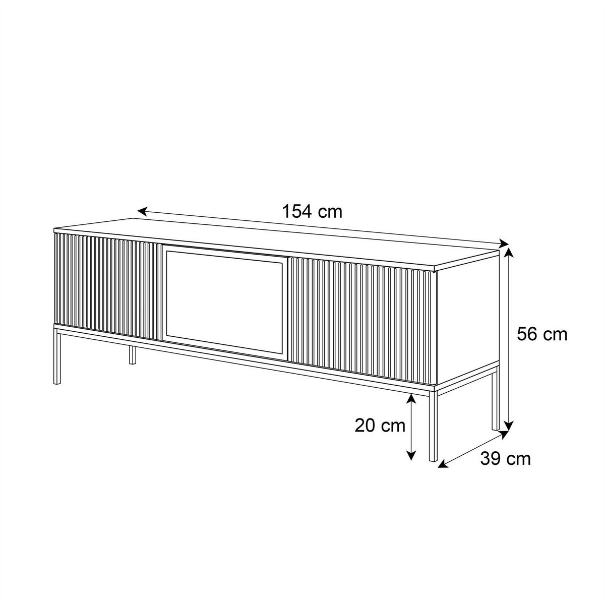 TV-ELEMENT ECLIPSE 154 KASCHMIR mit Beleuchtung,KASCHMIR - Kaschmir, Holzwerkstoff (154/56/39cm) - Lookway