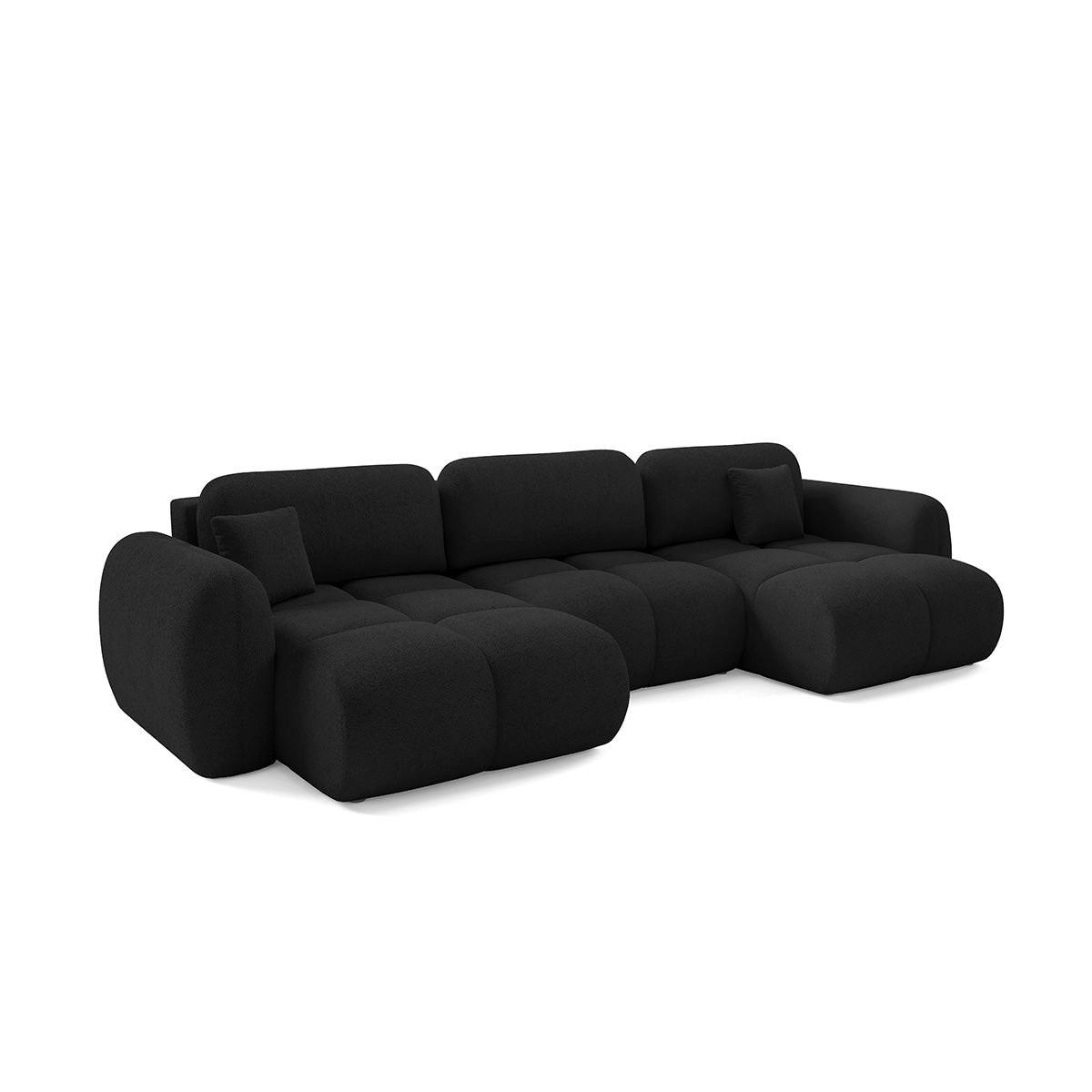 PANORAMASOFA Livio 4 Sitzplätze Schwarz - Schwarz, Holz (370/95/165cm) - Petits-meubles