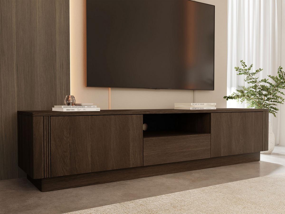 TV-SCHRANK Netari 2D1SZ - Dunkelbraun, Holzwerkstoff (180/41/40cm) - MIRJAN24