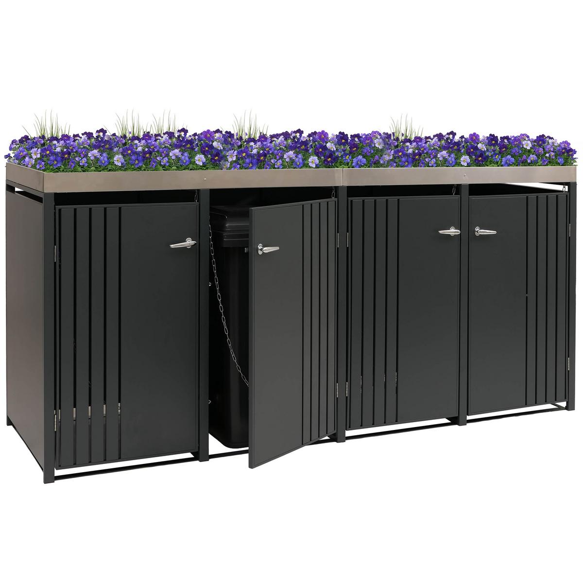 MÜLLTONNENVERKLEIDUNG Anthrazit - Anthrazit, Metall (260/125/84cm) - MCW