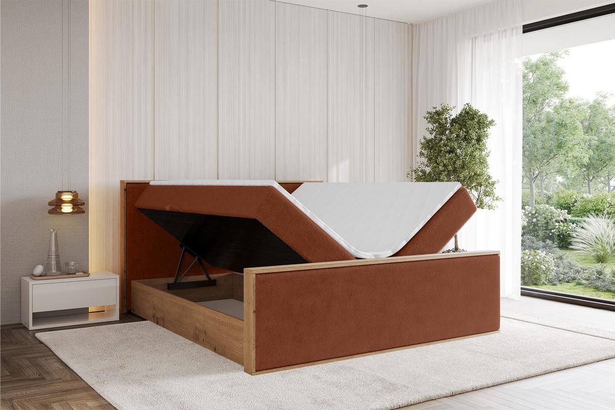BOXBETT LOLLI9 -Z 140x200 - H4 Rot - Rot, Holzwerkstoff (140/200cm) - ALTDECOR