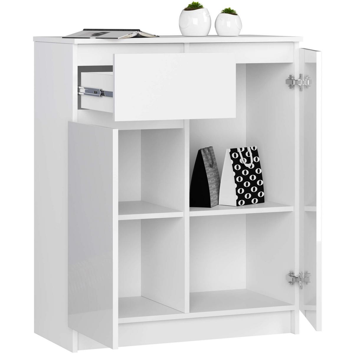 KOMMODE Weiß, Weiß Glanz 99/80/40 - Weiß, Holzwerkstoff (80/99/40cm) - RAUMHIRSCH FURNITURE
