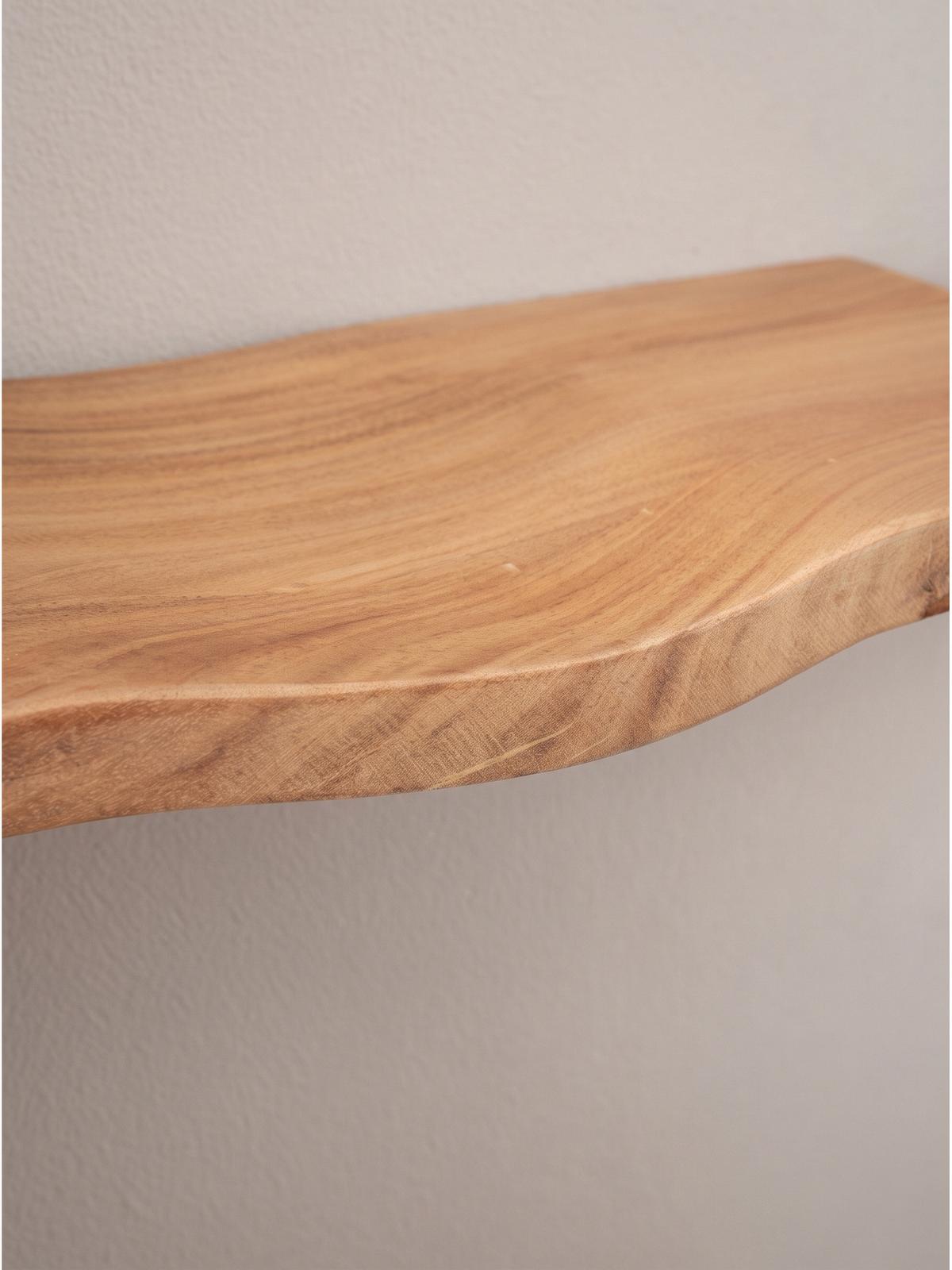 WANDREGAL LEVANTO, Akazie Massivholz, handgefertigt, 60 x 20 x 2,5 cm - Akaziefarben, Holz (60/2.5/20cm) - KADIMA DESIGN