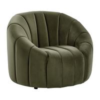 SESSEL Samtstoff dunkelgrün Malung - Grün, Textil (79/67/79cm) - Beliani