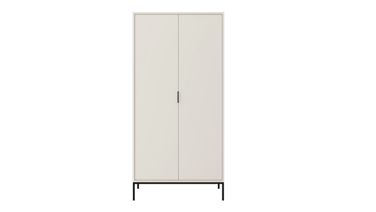 DREHTÜRENSCHRANK Austin - Schwarz/Weiß, Holzwerkstoff (55/205/100cm) - RAUMHIRSCH FURNITURE