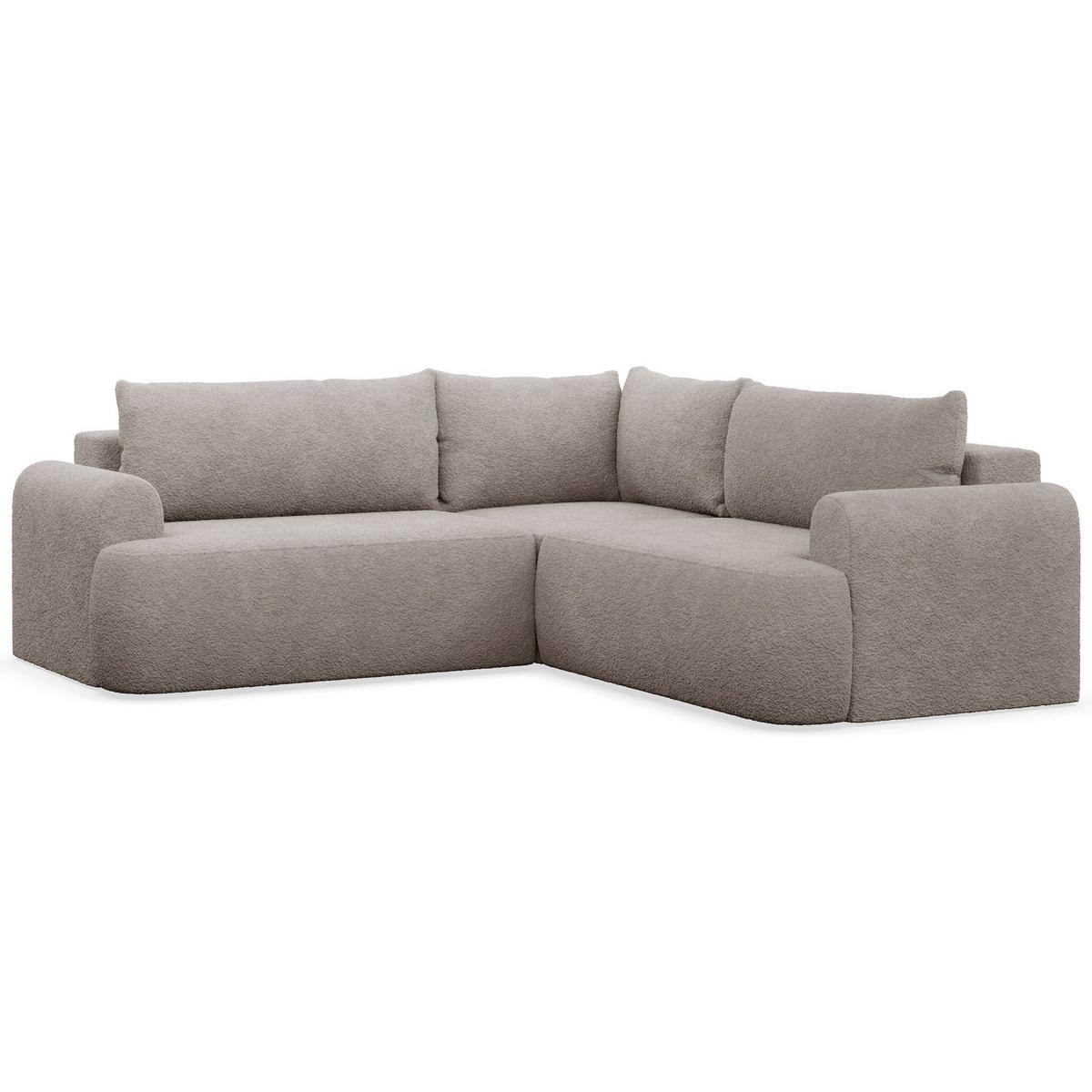 ECKSCHLAFSOFA Ovo DUNKELBEIGER STOFF universell MIT BETTKASTEN - Schwarz/Cappuccino, Kunststoff/Textil (245/245cm) - Selsey