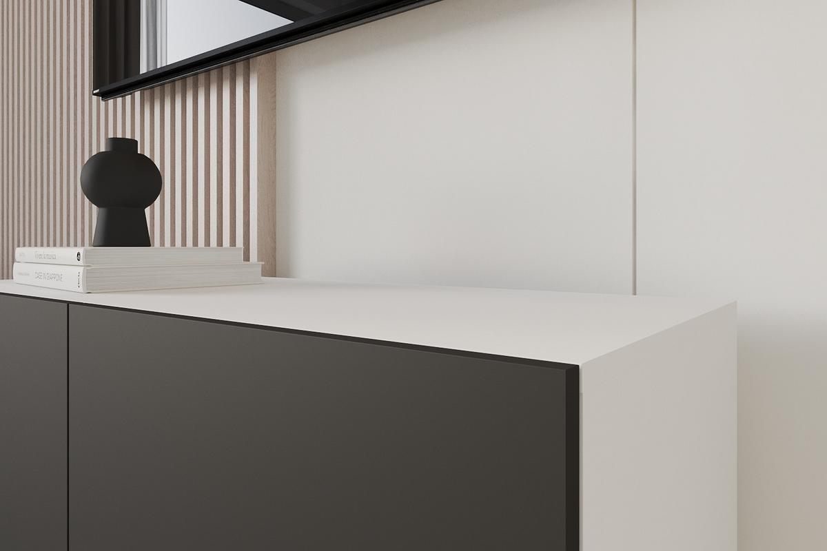 LOWBOARD ELIO-W 100x40x40 cm - Weiß / Schwarz - Weiß, Holzwerkstoff (100/40/40cm) - ALTDECOR