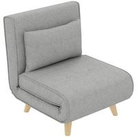 SCHLAFSESSEL, Klappbett mit Bettfunktion, Lendenkissen, für Wohnzimmer Hellgrau - Hellgrau/Naturfarben, Holz/Textil (78/79/72cm) - HOMCOM