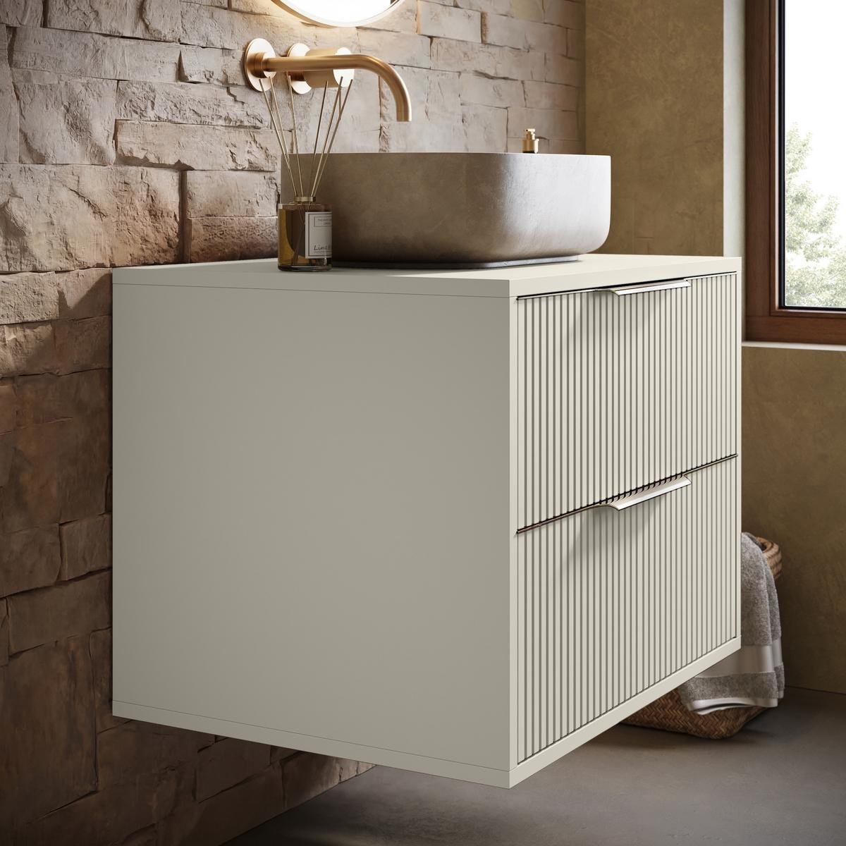 WASCHBECKENUNTERSCHRANK Rimini 2 Schubladen Cashmere - 60 x 46 x 46 cm - Kaschmir, Holz (60/46/46cm) - Badplaats