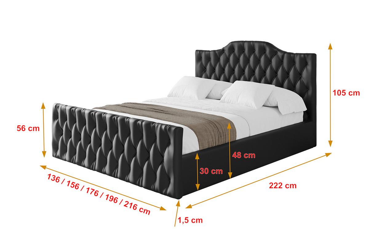 POLSTERBETT mit Bettkasten, Fußteil und Lattenrost, Boxbett mit Matratze H3/H4 - FALIO-Z 120x200 Schwarz Kunstleder - Schwarz Hochglanz, Holzwerkstoff/Textil (120/200cm) - ALTDECOR