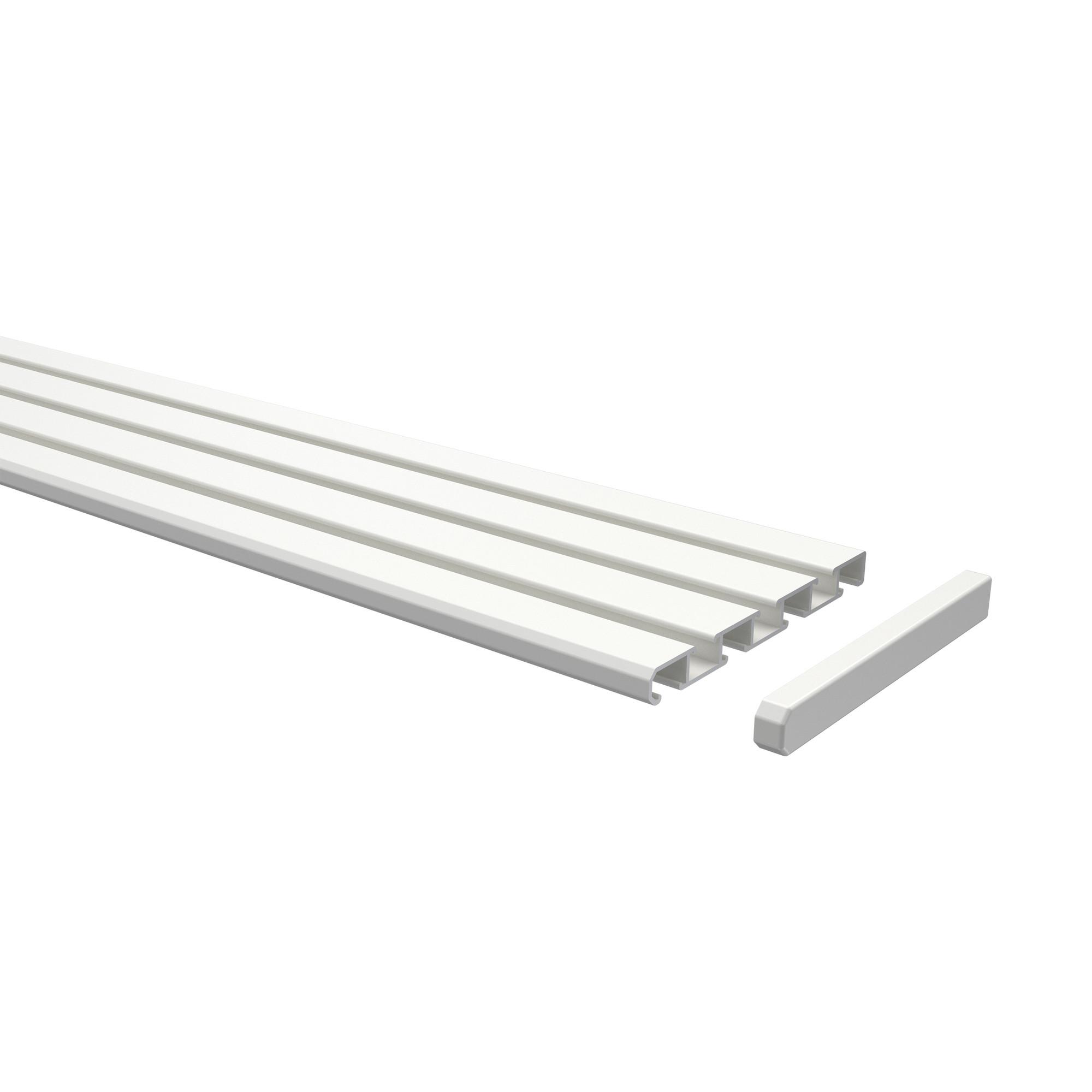 GARDINENSCHIENE Slimline 160 cm, 3-/4-läufig Weiß - Weiß, Metall (8.6/1.1/160cm) - INTERDECO