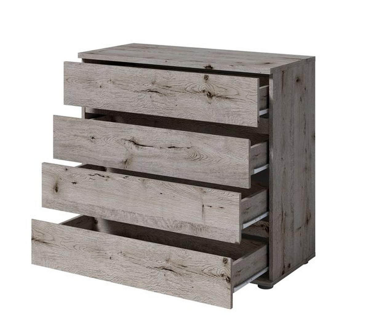 KOMMODE Wellington Eiche 91/84/42 - Grau, Holzwerkstoff (91/84/42cm) - RAUMHIRSCH FURNITURE