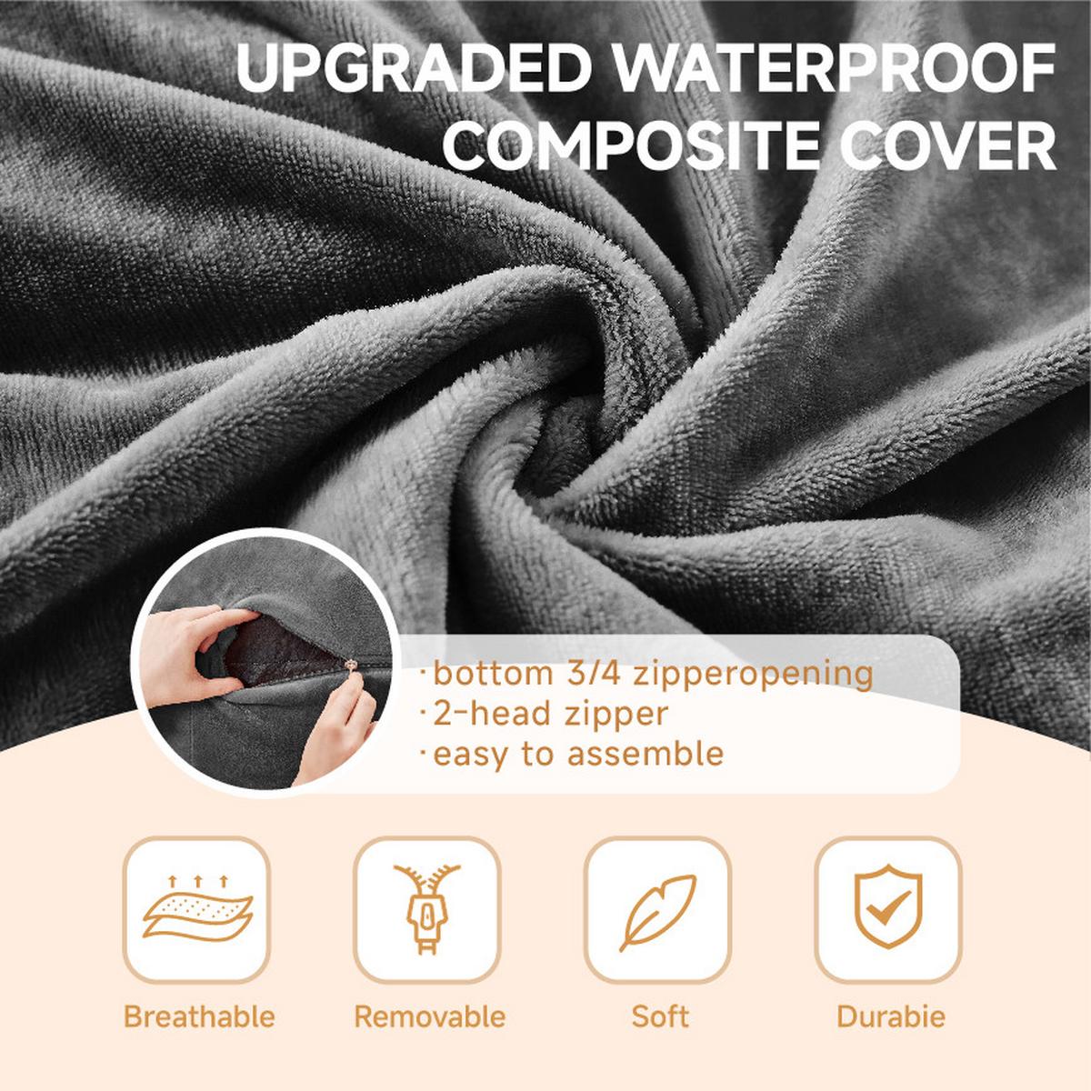 SITZSACK XXL Dunkelgrau Memory-Effekt & Waschbarer Bezug - Dunkelgrau, Textil (130/60/120cm) - Urban Meuble