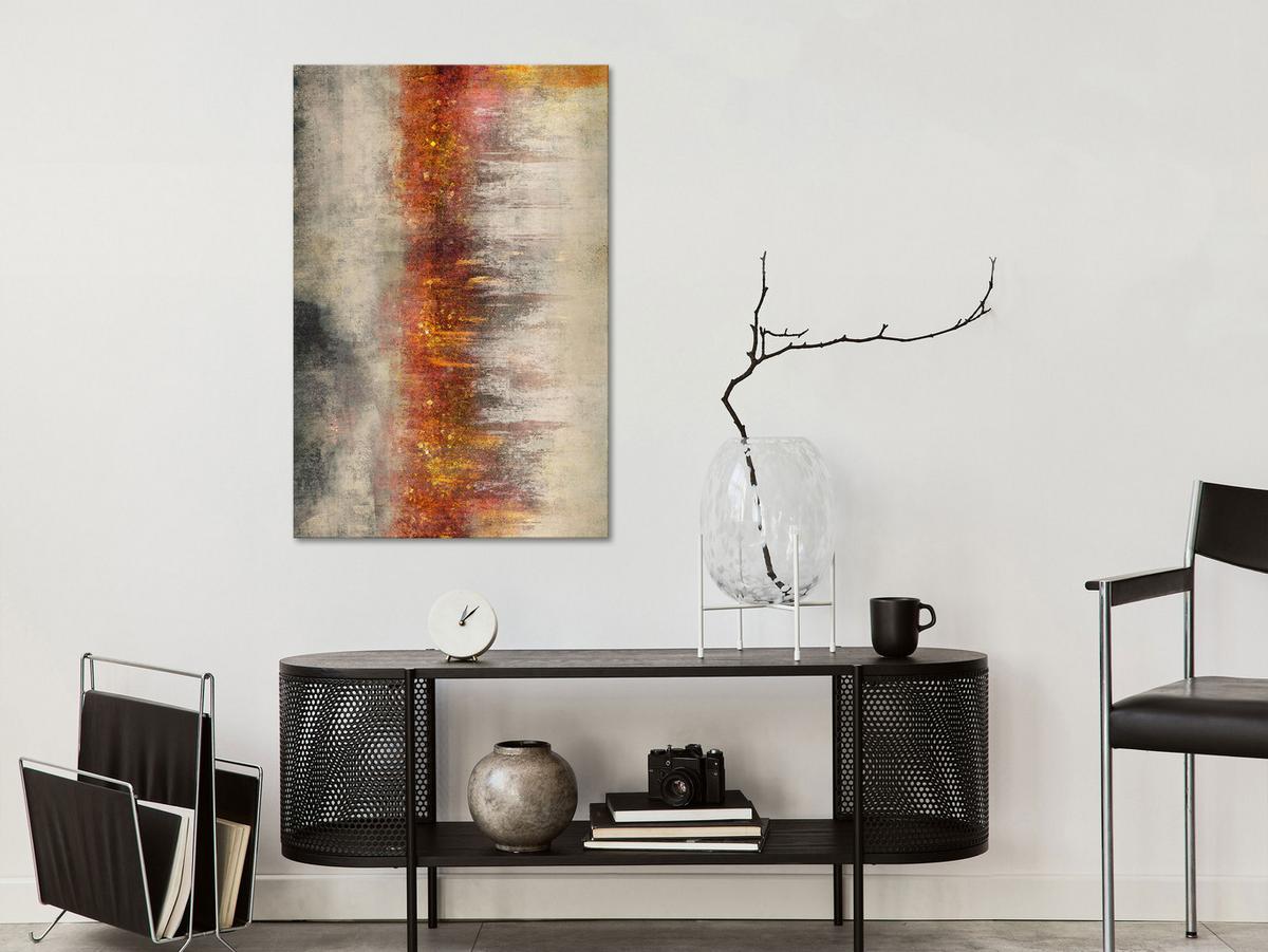 KUNSTDRUCK Grau 40/60 cm - Grau/Kupferfarben, Textil (40/60cm) - KUNSTLOFT