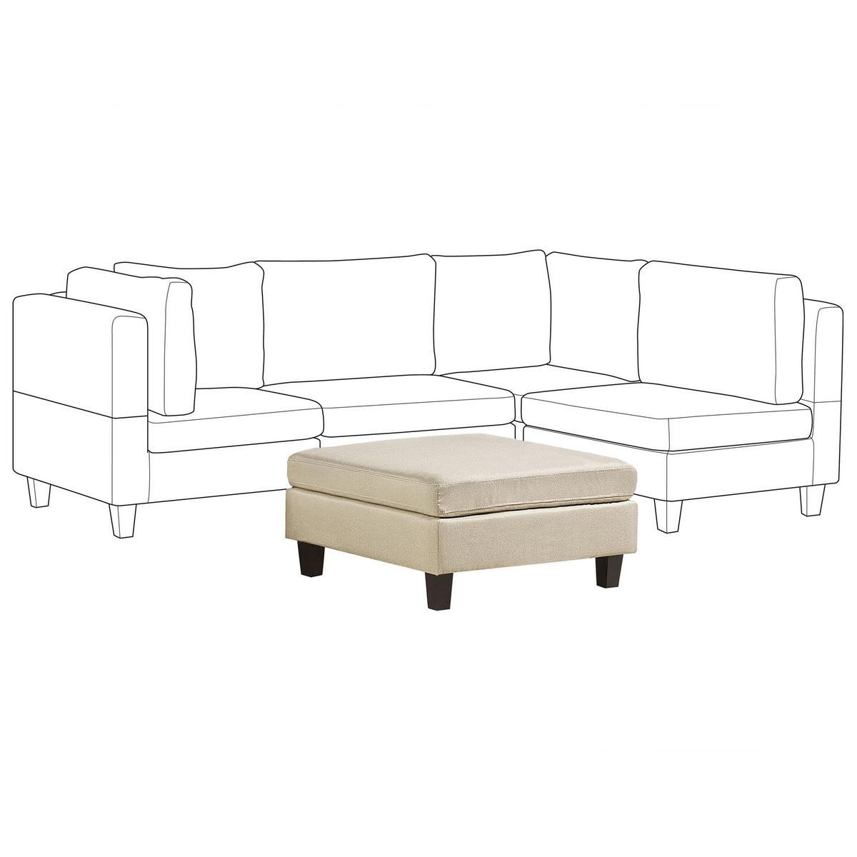 OTTOMANE Fevik 76/76/39 cm - Beige, Kunststoff/Textil (76/39/76cm) - Beliani