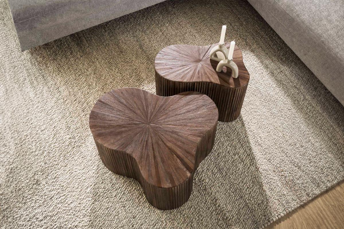 COUCHTISCH INKA 2ER SET Braun Teakholz - Braun, Teakholz/Holz (60/77/38cm) - KAWOLA