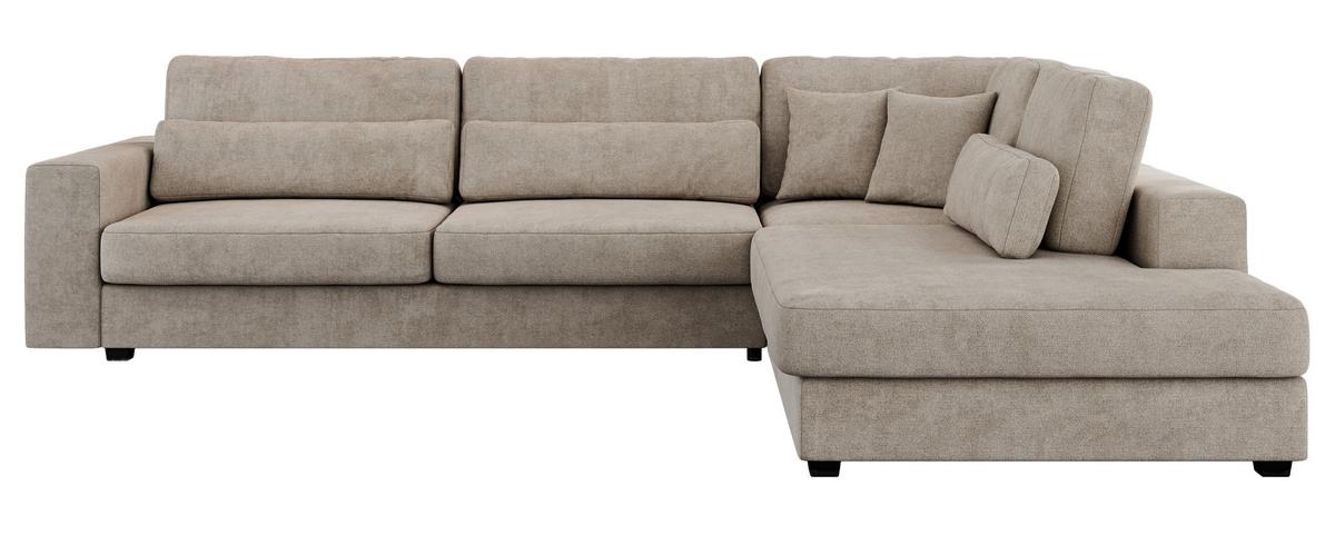 ECKSOFA Savona Beige Strukture - rechts - Beige/Schwarz, Kunststoff/Textil (249/316cm) - MKS