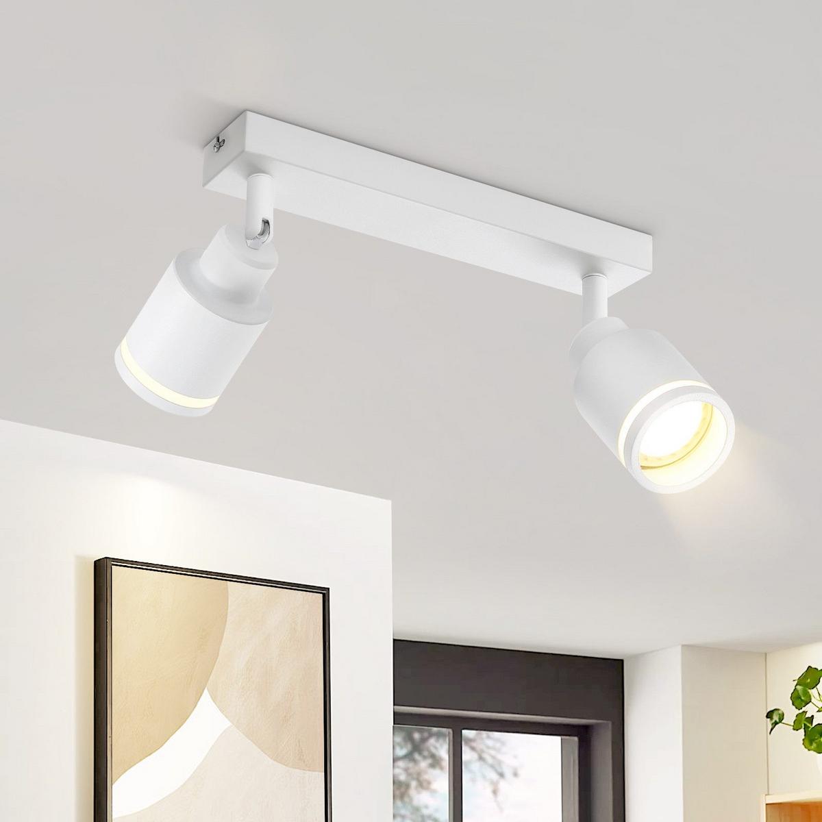DECKENSTRAHLER Saarbrücken 2-flammig 30/5/15.7 cm - Weiß, Metall (30/5/15.7cm) - Nettlife