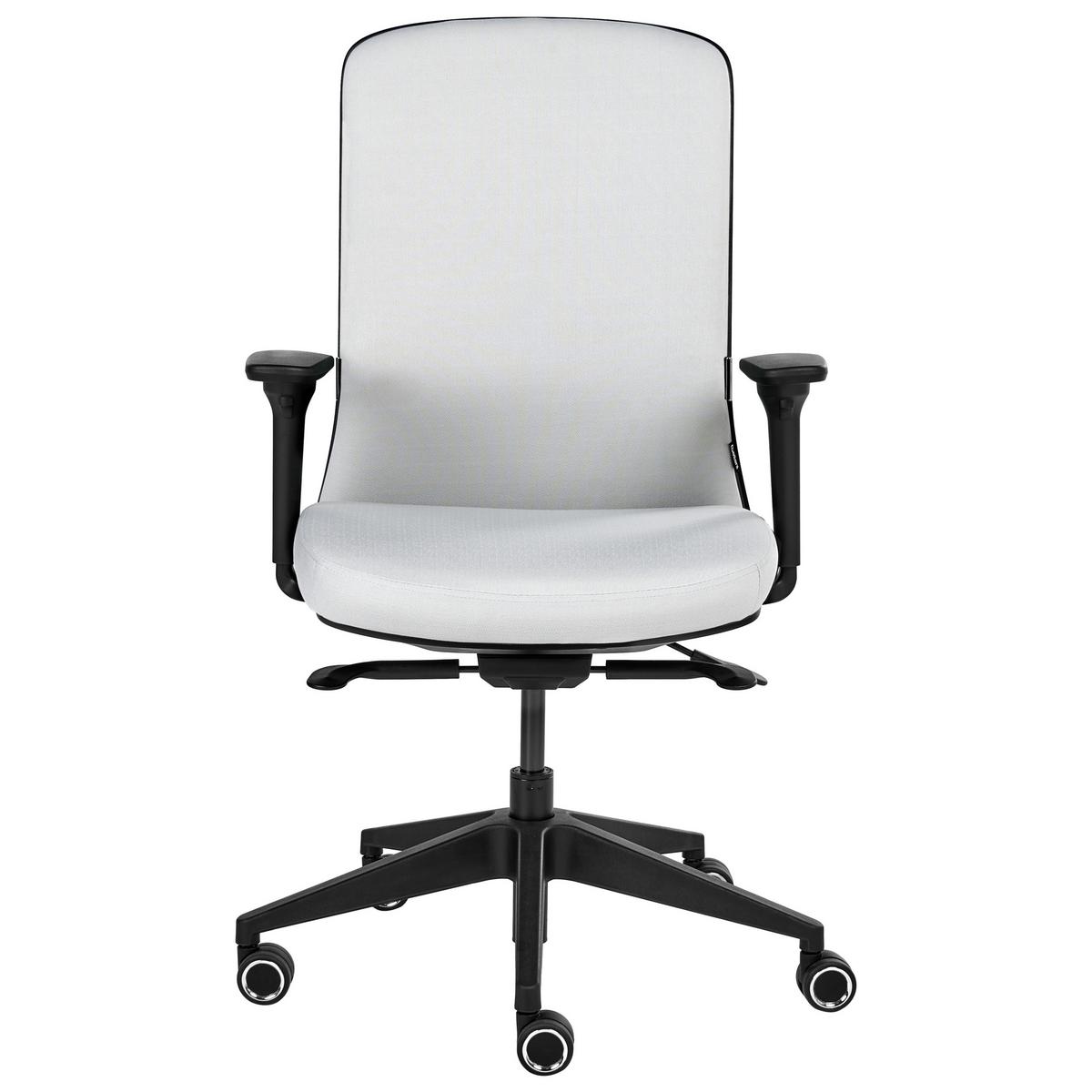 BÜROSTUHL Stoff Hellgrau Kamilon - Hellgrau/Schwarz, Textil (60/98/65cm) - Beliani