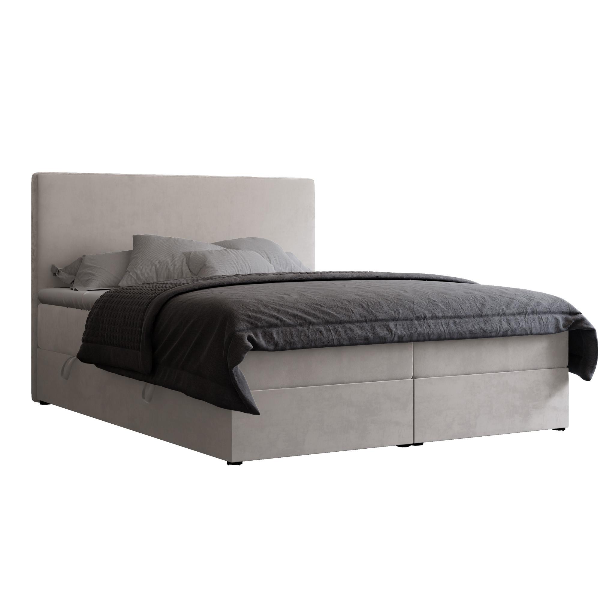 BOXBETT 140x200 cm mit Topper - Beige, Holzwerkstoff/Textil (140/200cm) - Idohome