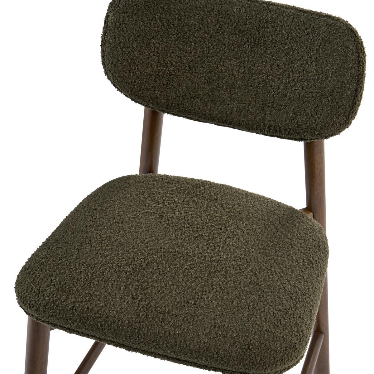 BARSTUHL 2er-Set Bouclé Braun/GrünMills - Braun, Textil (51/96/61cm) - Beliani