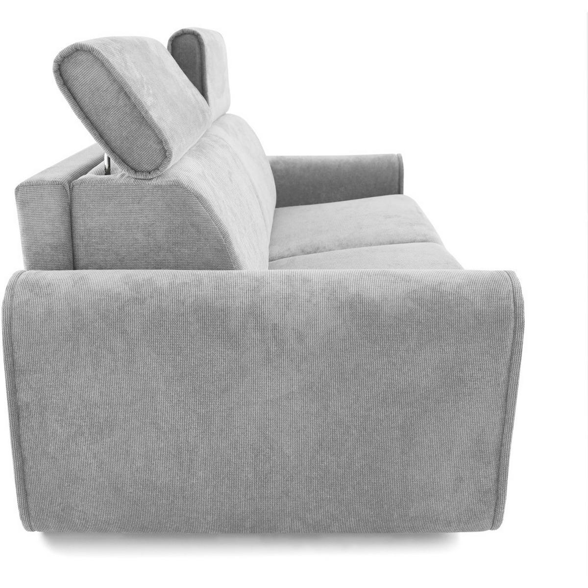 SCHLAFSOFA Pavarti mit italienischem Gestell, 160x195, Hellgrau - Hellgrau/Schwarz, Holzwerkstoff/Textil (214/88/100cm) - Beautysofa