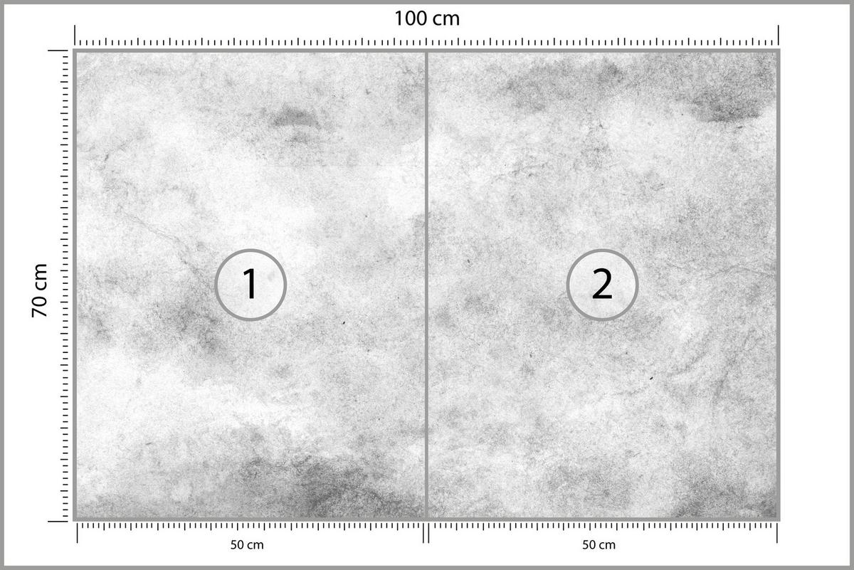 FOTOTAPETE für Wohnzimmer Grauer Beton Minimalismus Loft 100x70 - Weiß/Grau, Papier (100/70cm) - Muralo