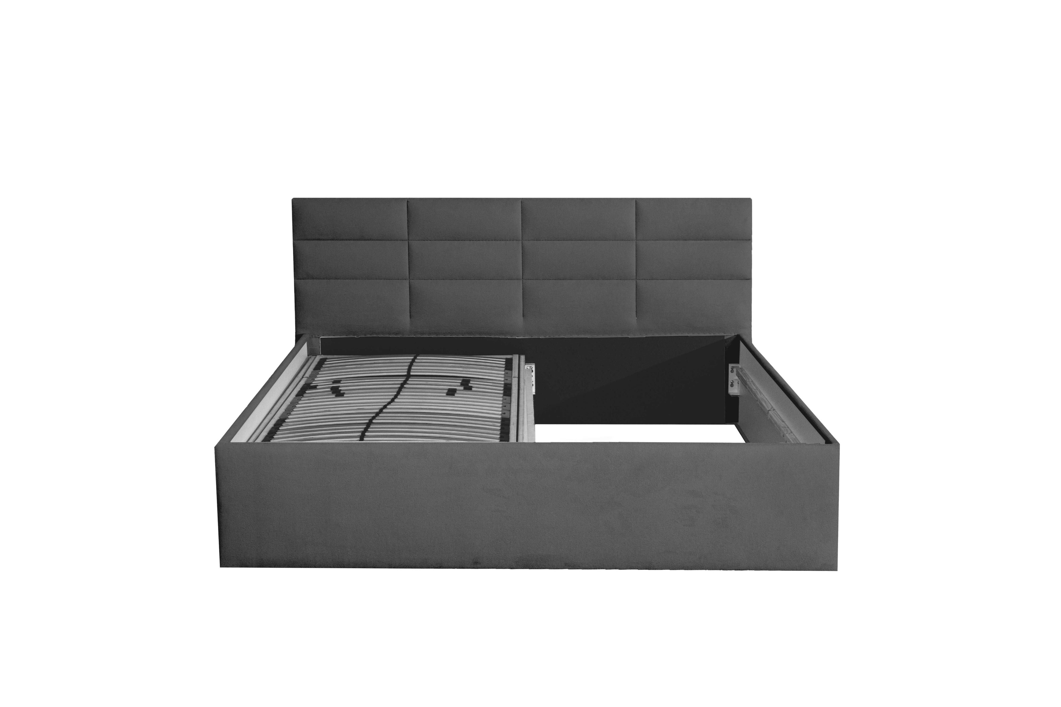 POLSTERBETT Athena Anthrazit 180 x 200 x 32 cm Stauraum ohne hydraulische Funktion Ohne Matratze und Lattenrost - Anthrazit, Holz (180/200cm) - Halmon Schlafkomfort Betten 