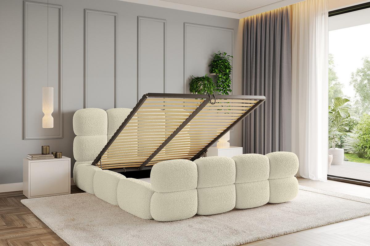 POLSTERBETT mit Bettkasten, Fußteil und Lattenrost, Boxbett ohne Matratze - NOMA-Z 180x200 Beige - Taupe, Holzwerkstoff/Textil (180/200cm) - ALTDECOR