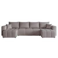WOHNLANDSCHAFT Leros Schlaffunktion - Grau, Holzwerkstoff/Textil (318/79/145cm) - Fun Möbel
