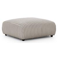 HOCKER Mollis Hellgrau Plüschcord - Hellgrau/Schwarz, Holz/Kunststoff (88/39/88cm) - S-Style Möbel