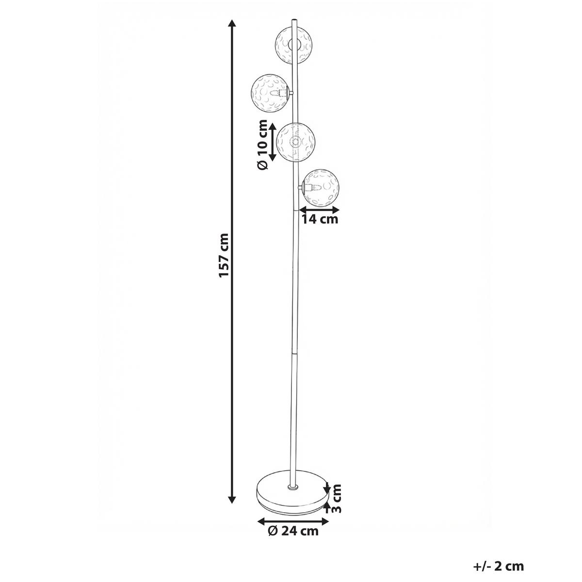 STEHLAMPE Rosa Anadyr - Pink/Goldfarben, Metall (24/24/157cm) - Beliani