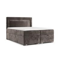 BOXBETT Lontano 140/200 cm Braun im Lotta Stoff - Chromfarben/Braun, Holz/Holzwerkstoff (140/200cm) - AltaBeds
